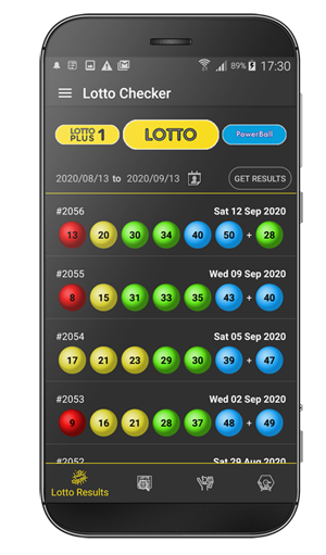 Lotto Checker App on smart phone